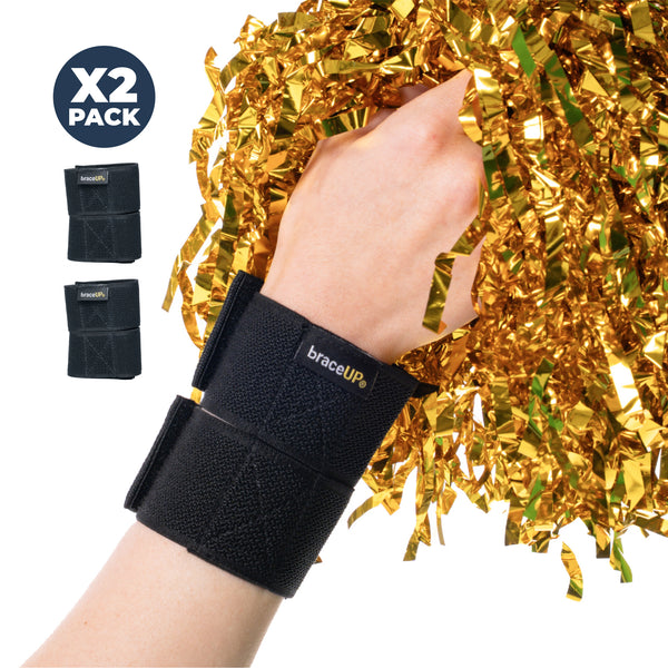 Cheer Wrist Braces – Gymnastics & Cheerleading Wrist Support Wraps for Kids and Teens (2-Pack)