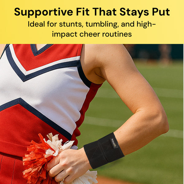 Cheer Wrist Braces – Gymnastics & Cheerleading Wrist Support Wraps for Kids and Teens (2-Pack)